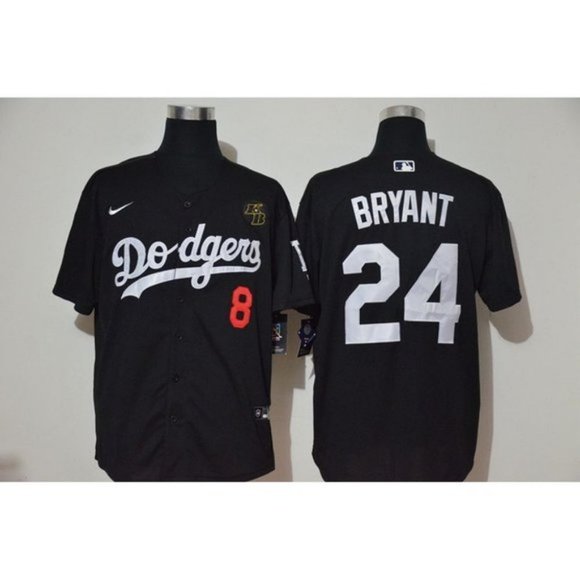 Custom Men Los Angeles Dodgers 24 and #8 Bryant Black Nike Game MLB Jerseys->seattle seahawks->NFL Jersey